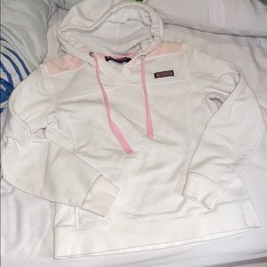 White & pink Vineyard Vines pullover hoodie